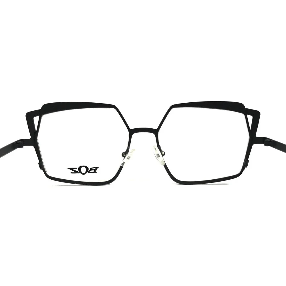 BOZ Eyeglasses Frames OCTO 0082 Matte Black Red Butterfly Full Rim 53-16-140